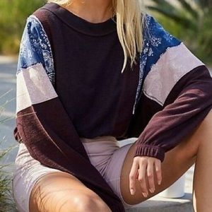 Free People Patchwork Bandanna Pullover Sweatshirt
